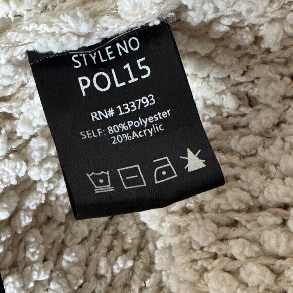 POL ANTHROPOLOGIE CREAM HOODIE SWEATER  CHUNKY KNIT COZY SOFT GIRL LARGE - Picture 8 of 9